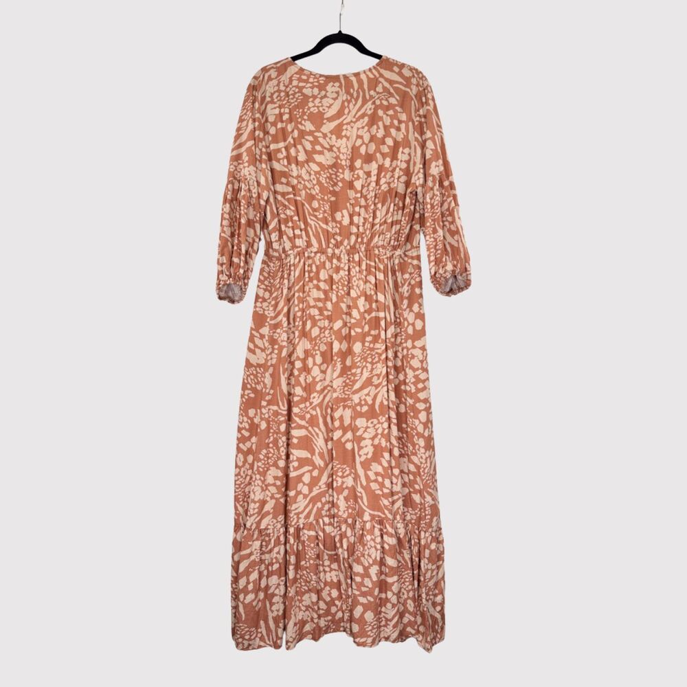 Petal & Pup Dress Brown Katerina Maxi V Neck Button Down Floral Boho Medium - Picture 3 of 12